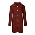 thumbnail image 4 of Qertyioot Womens Long Sleeve Cable Knit Long Cardigan Open Front Button Sweater Outerwear, 4 of 6