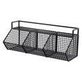 thumbnail image 3 of Lipstore Adhesive Small Metal Basket Wall Mount Fruit Basket for Craft Room Garage RV 3 Grid, 3 of 8
