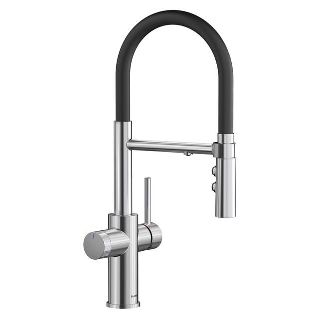 Catris Flexo Filter-Ready Semi-Pro Pull-Down Dual-Spray Kitchen Faucet - PVD Steel