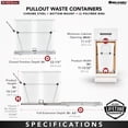 thumbnail image 4 of Rev-A-Shelf Double 27 Quart Sliding Pull Out Waste Containers, Blue/Black, 4 of 8