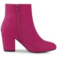 thumbnail image 3 of Unique Bargains Bottines à Talon Bloc à Fermeture Éclair Latérale pour Femmes, 3 of 7