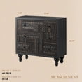 thumbnail image 3 of COZAYH Farmhouse 3 Drawer Home Bedroom Dresser with Geometric Pattern, Black, 3 of 10