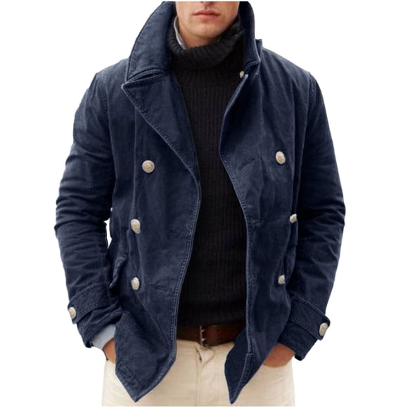 Pisexur Jean Jacket for Men, Fashion Mens Denim Jacket Washed Classic Casual Distressed Ripped Slim Fit Trucker Jacket