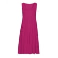 thumbnail image 3 of TIMIFIS Robe Midi d'Été Décontractée Unie Sans Manches pour Femme Grande Taille, Blouse Fluide de Plage et de Fête, 3 of 6