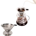 thumbnail image 2 of Pour Over Coffee Dripper Reusable Drip Coffee Filter Portable Pour Over Coffee Maker Home Camping V60 Stainless Filter Cup Hand Coffee Filter, 2 of 9