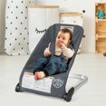 thumbnail image 2 of Gymax Transat Pliant pour Bébé Portable avec Dossier Respirant Aluminium Gris Foncé, 2 of 9