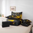 thumbnail image 4 of Erosebridal Abstract Ombre Bedding Sets Queen Size, Futuristic Striped Comforter Sets with Sheets, Geometry Honeycomb Decor, Reversible, 4 of 5