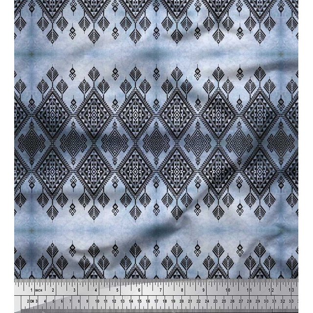 Soimoi Moss Georgette Fabric Aztec Southwestern Printed Craft Fabric by The Yard 42 Inch Wide