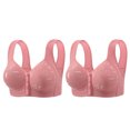 thumbnail image 1 of Yuzhih 2 Pack Full Coverage Wireless Bras for Women No Underwire Compression Front Closure Comfort Bra with Support, 1 of 2