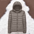 thumbnail image 4 of Packable down Jacket, Lightweight Hooded Puffer, White Duck down Coat Khaki S , Coat, 4 of 5