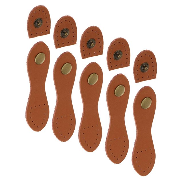 jifeng 5 Ensembles Boucles en Cuir Marron pour Sac à Main Boutons de Rappel pour Bricolage