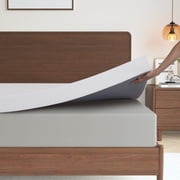 Lecuneey Queen Mattress Topper, 2 Inch Memory Foam Mattress Topper with Removable & Washable Cover, White