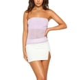thumbnail image 1 of Fortune Women Tube Top Strapless Backless Tulle Patchwork Vest, 1 of 9