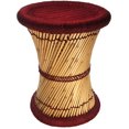 thumbnail image 1 of Natural Geo Tabouret d'Appoint en Moray - Tissé à la Main Bordeaux, 1 of 4
