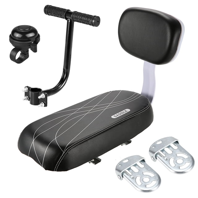 ikayaa Kid Bike Back Cushioned Seat Kit with Bell Foot Rest Handle Grip Children Safety Carrier Set