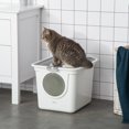thumbnail image 2 of PawHut Enclosed Cat Litter Box, Kitty Litter Box with Scoop, White, 2 of 10