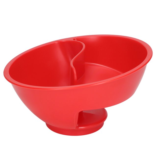Cereal Separated Bowl, Safe Strong Grip Stackable Separated Snack Bowl Large Capacity For Salad For Camping Trip For Party For Ketchup Red