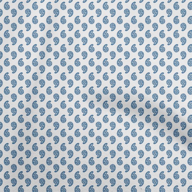 oneOone Cotton Poplin Twill Medium Blue Fabric Block Craft Projects Decor Fabric Printed By The Yard 56 Inch Wide