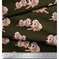 thumbnail image 2 of Soimoi Crepe Silk Fabric Golden Retriever Dog Print Sewing Fabric Yard 42 Inch Wide, 2 of 3