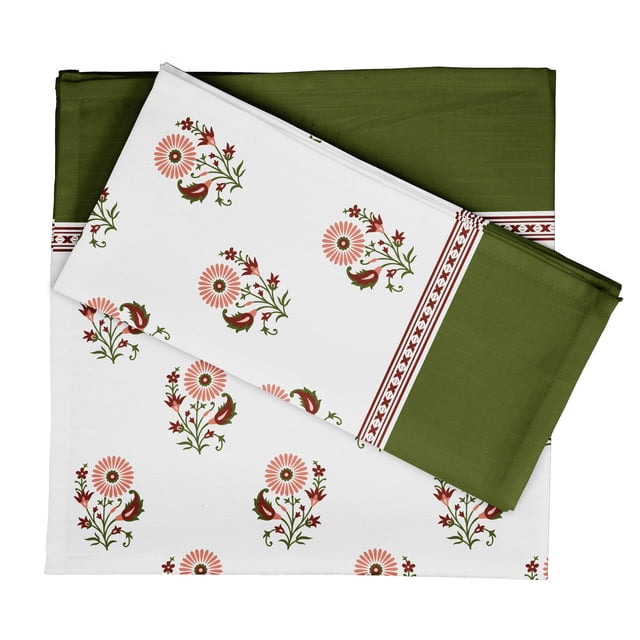 Vargottam Luxury Collection Dinner Table Linen Dcor Cotton Napkin Printed Fabric Reusable Napkins Set Of 4, 20 X 20 - Asian Block