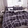 thumbnail image 4 of Fridja 4Pcs Queen Bedding Sets All Season Bed Set, Soft Microfiber Bedding Solid Color Printed with 1 Quilt Cover, 1 Sheets, 2 Pillowcases, 4 of 5