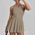 thumbnail image 1 of Miqool Robe de Golf et de Tennis pour Femme, Entraînement Athlétique, Robe d'Été, Col en V, Robe Portefeuille, Ligne A, Sans Manches, Robes Fluides, 1 of 6