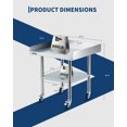 thumbnail image 2 of Heavy Duty Stainless Steel Commercial Work Table – Removable 3-Sided Rim, Adjustable Undershelf, 4 Locking Wheels, Utility Prep Station for Restaurant, Kitchen, Garage, Bakery – 24x24 Inches, 2 of 8