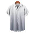 thumbnail image 4 of Pisexur Shirts for Man T Hommes Mode Décontractée Col Rabattu Impression Dégradée Manches Courtes Chemise Boutonnée Blouse Gris, m Chemises de Golf Hommes & Chemises Hommes, 4 of 7