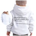 thumbnail image 1 of PMVFHDE Liquidation Chandails en Molleton Col Rond Filles Chandail à Capuchon Manches Longues Chandail en Molleton Doux Graphique Hoody Enfants Mignon Pulls Haut Vêtements pour Filles Blanc,140, 1 of 5