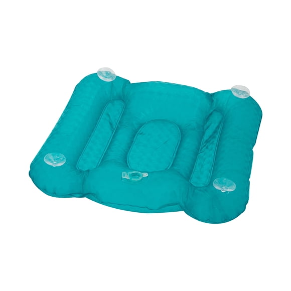 Coussin de Chaise de Spa Gonflable Bleu avec Dossier et Ventouse, Conception Antidérapante pour Bains Thermaux et Jacuzzis, Coussin de Siège Portable Rempli d'Eau, Fermeté Réglable, Usage Adultes, Léger, 0,42 Lb