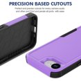 thumbnail image 5 of TJS Phone Case for iPhone 17e / iPhone 16e, with Tempered Glass Screen Protector, Heavy Duty Rugged Shockproof Full Body Protection Cover (Purple), 5 of 5