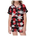 thumbnail image 1 of FAOWME Vêtements d'Intérieur d'Été pour Enfants Garçons Filles T-Shirt à Manches Courtes Imprimé Col Rond Pantalons Courts Pyjamas Ensembles Bébés Blanc 4-5 Ans, 1 of 4