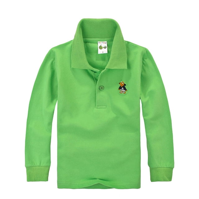 Polos pour Petits Garçons Chemise à Col Verte Chemises de Rugby Polos à Manches Courtes Tenue Garçon 4T
