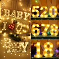 thumbnail image 4 of Romantic Panneau de Marquise LED Alphabets 3D 26 Chiffres 0-9, Veilleuse Murale, 4 of 8