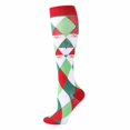 thumbnail image 1 of Aocisk Christmas Printed Calf Socks Long Tube Knee Socks with Compression Design Compression Socks for Support A s/m, 1 of 2