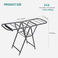 thumbnail image 2 of Clothes Drying Rack with Wheels, Foldable Metal Laundry Rack with 33 Sock Clips, Space-Saving Free-Standing Airer with Dual Height-Adjustable Wings, Grey, 2 of 9