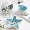 thumbnail image 3 of Conch Shaped Ceramic Jewelry Tray For Women Ocean Style Jewelry Dish Decorative Storage Rack For Home Metal 3 Tier Tray 3 Tier Wooden Shelf Window Frame Coffee Tray for Coffee Bar Large Cute Items, 3 of 3