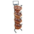 thumbnail image 2 of Mobile Merchandisers K1430-4B-MB Panier Rond en Osier à 4 Niveaux avec Cadre de Panneau et Clips de Panneau, 2 of 4