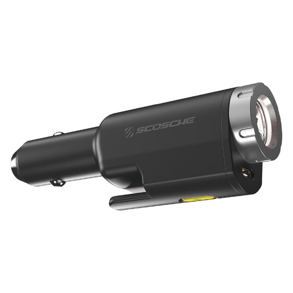 Scosche PB5N1-VA 5-in-1 Emergency Tool, Seatbelt Cutter-Window Breaker-Flashlight-Car Charger-Power Bank