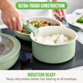 thumbnail image 4 of GreenLife 10 Piece Nonstick Pots & Pans Set Detachable Handle & Stackable Cookware Set Non Toxic PFAS-Free Skillets Induction Kitchen Pans Space Saving Serving Bowls Oven Safe Sage Green, 4 of 5