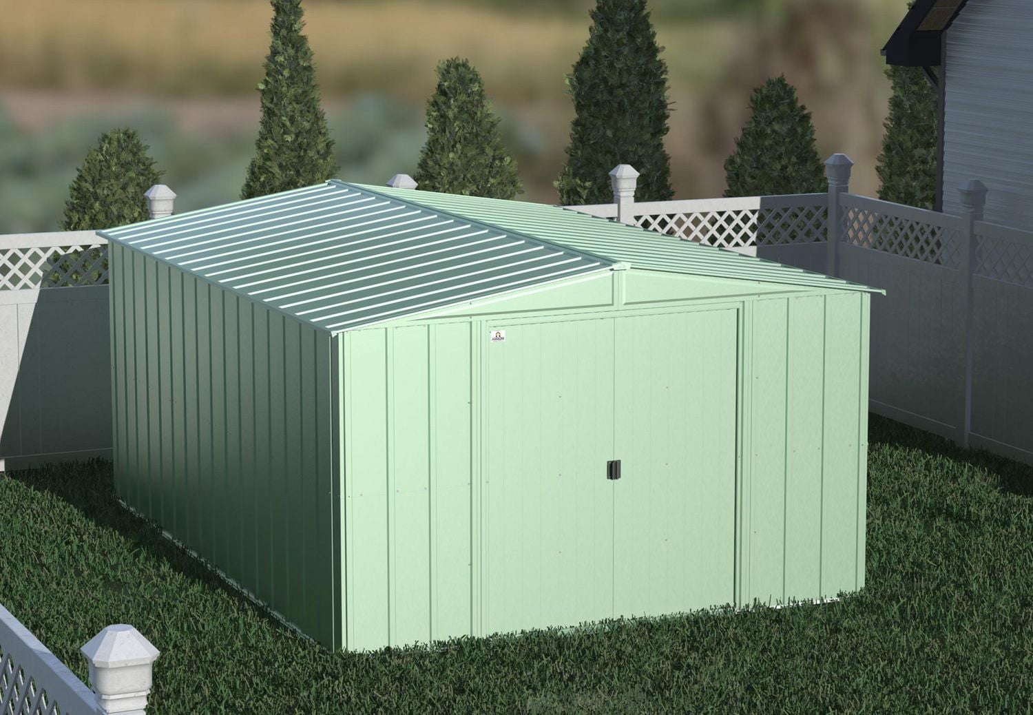 Arrow Select Steel Storage Shed Steel Storage Shed, 10x14, Blue Grey