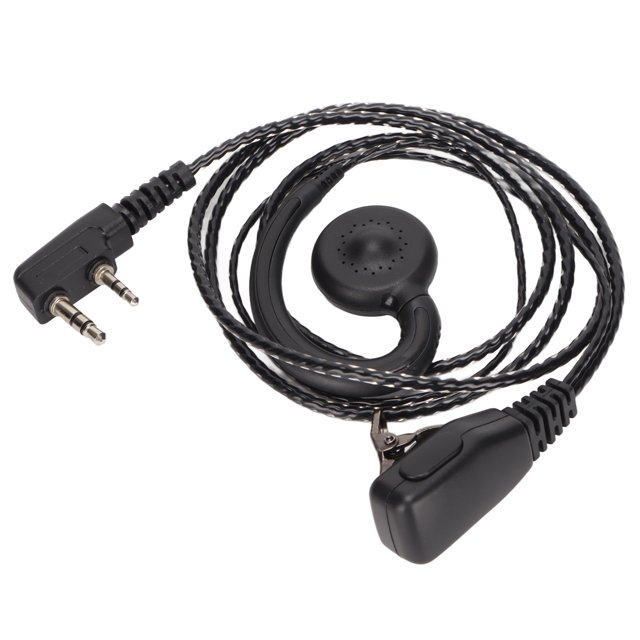 G Shape Talkie Headphone, Hands Free Communication 2 Way Ear Earpiece K Head PTT Wire Control Comfortable To Wear For For