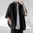 thumbnail image 1 of Styesk T-Shirts pour Homme T-Shirt Décontracté à la Mode Uni à Boutons à Manches Courtes Col Rabattu, 1 of 6