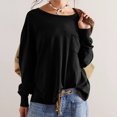 thumbnail image 1 of TIMIFIS Womens Casual Long Sleeve Tops Fall Solid Loose Crew Neck Tunic Sweatshirt with Pockets, 1 of 8