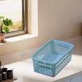 thumbnail image 4 of Plastic Stackable Storage Basket for Home Cabinet Organization | Built-in Handles | Multi-Use for Snacks, Fruit, Toys, Books | 12.2"x7.48"x4.72" | Durable Polypropylene | 1 Pack, 4 of 6