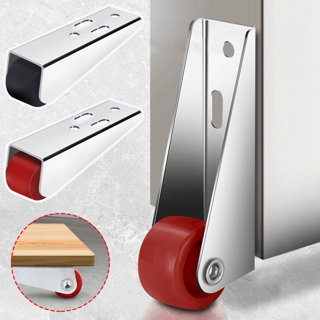 Marked Down,Door Length Swivel Caster Bracket - Door Opening Bottom Support Wheel, Easy to Install Wooden Door Support, Durable and Smooth Rolling Mechanism, | Iron, A-509 $BS$3