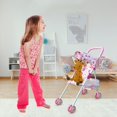 thumbnail image 3 of LAICAIW Baby Doll Stroller, Foldable Doll Stroller, Baby Doll Carriage, Realistic Convertible Doll Pram, Toy Baby Stroller, Creative Baby Doll Stroller Play Set for Toddler and Girls, Nuturing and R, 3 of 7