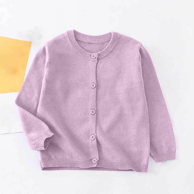Cowsor Little Girl Knit Cardigan Sweater - Toddler Button Down School Uniforms Cardigan