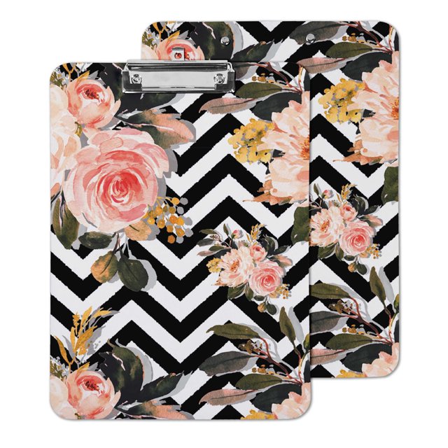 Inkdotpot Dry Erase Double Sided Clipboard Florals Printed Paperboard Clipboard With Free Marker & Duster