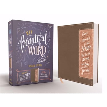 Zondervan 166375 NIV Beautiful Word Bible - Updated Edition, Brown & Blush Leathersoft